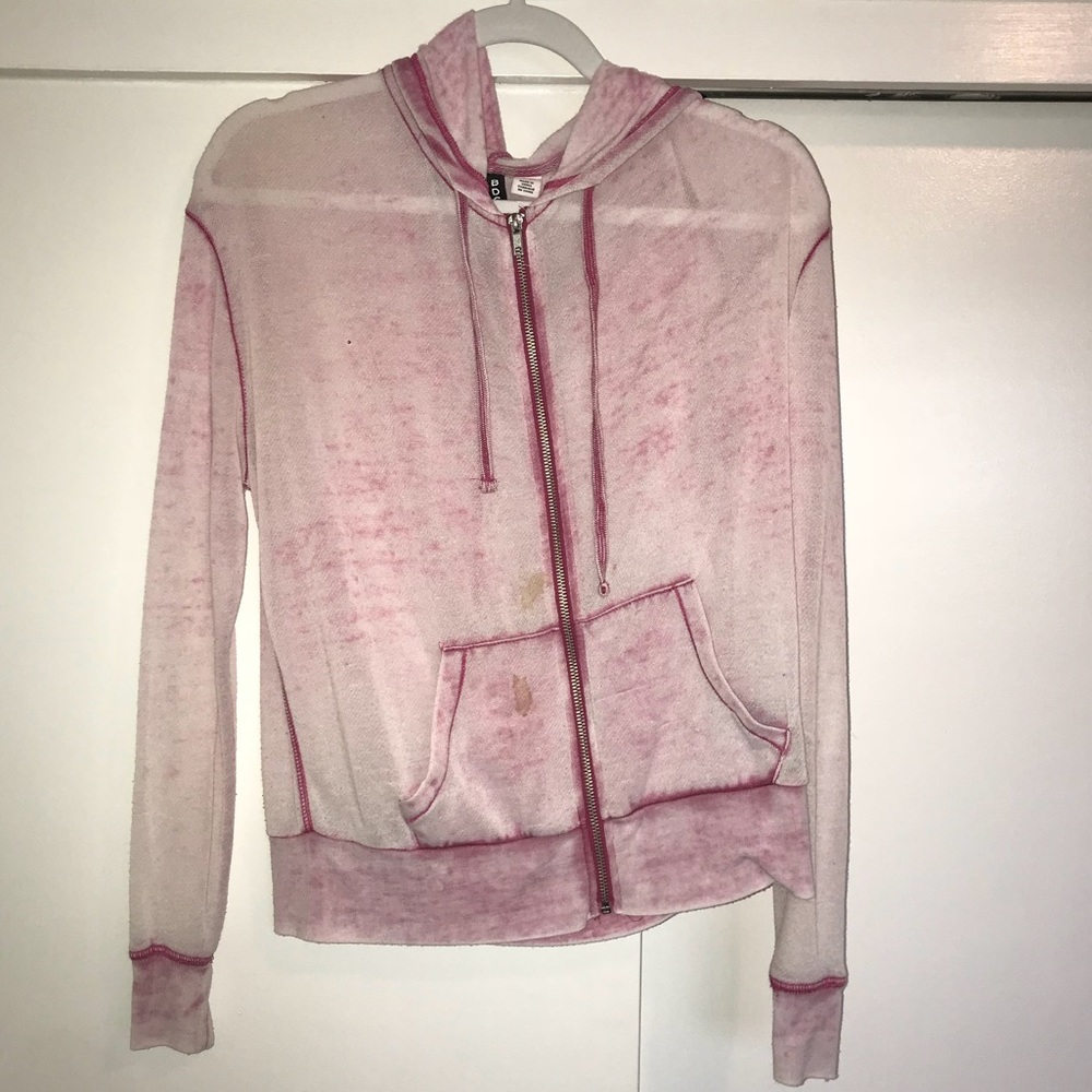 Urban Outfitters Pink Washed Zip-Up
